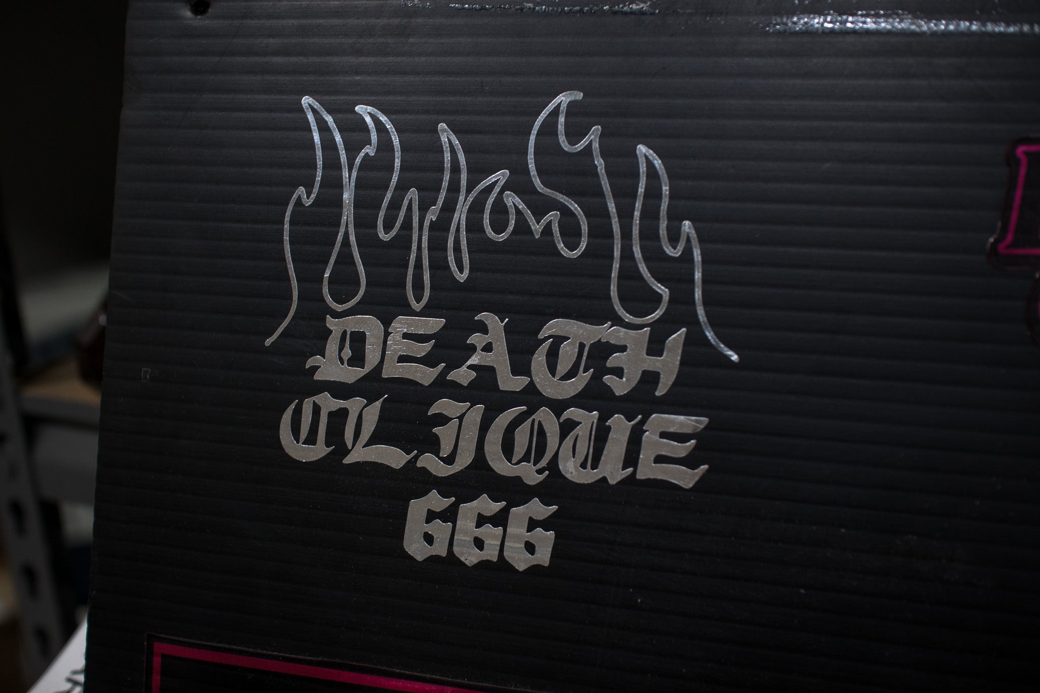 666 Flames Chrome Sticker